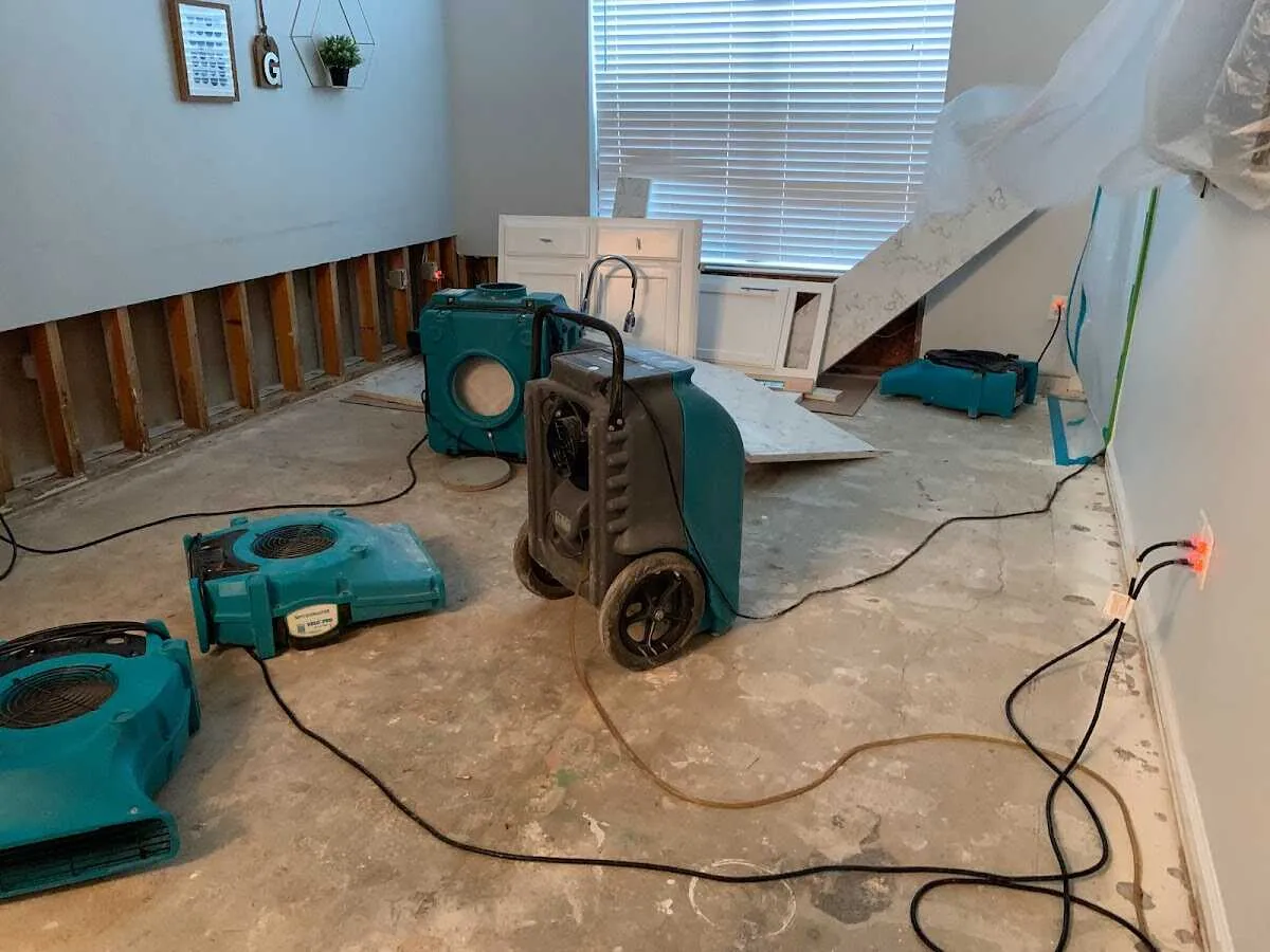 Dehumidifier in flood-cut room for Water Extraction & Removal in Salisbury